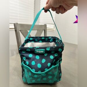 Thirty-One Teal Dot 6x6x6 Storage Tote